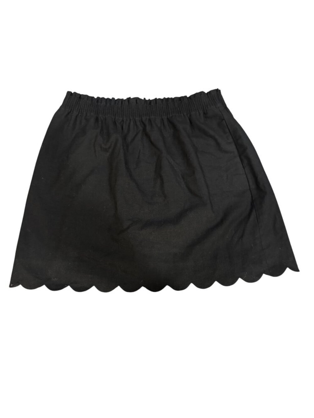J.Crew Black Linen Blend Scalloped Hem A-Line Skirt Women’s Size 14